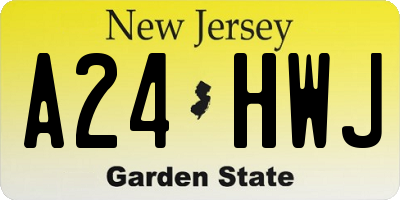 NJ license plate A24HWJ