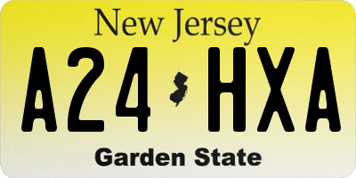 NJ license plate A24HXA