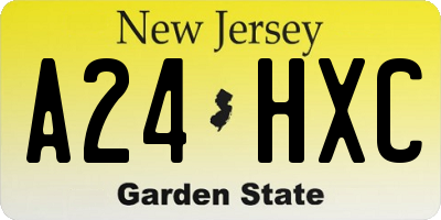 NJ license plate A24HXC