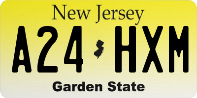 NJ license plate A24HXM
