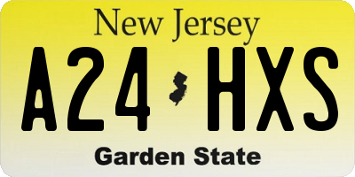 NJ license plate A24HXS
