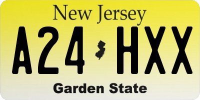 NJ license plate A24HXX
