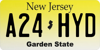 NJ license plate A24HYD