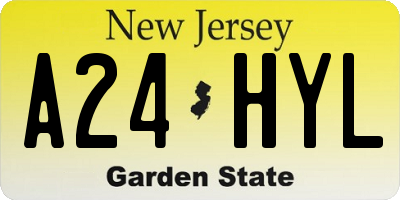 NJ license plate A24HYL