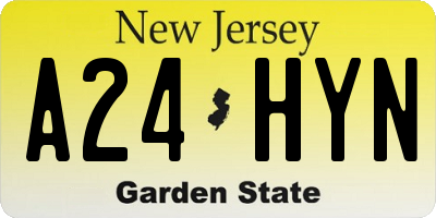 NJ license plate A24HYN