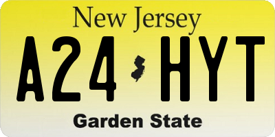 NJ license plate A24HYT