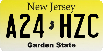 NJ license plate A24HZC