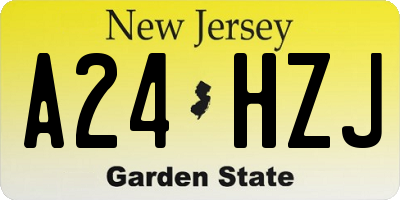 NJ license plate A24HZJ