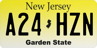 NJ license plate A24HZN