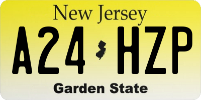 NJ license plate A24HZP