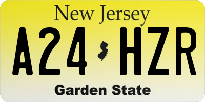 NJ license plate A24HZR