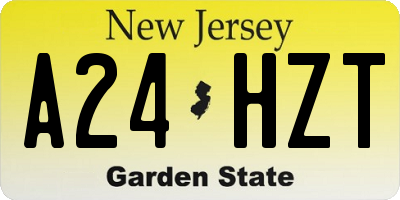 NJ license plate A24HZT