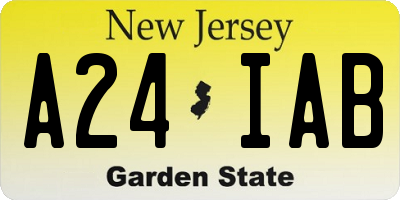 NJ license plate A24IAB