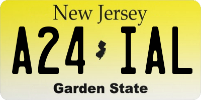 NJ license plate A24IAL