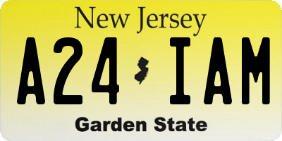 NJ license plate A24IAM