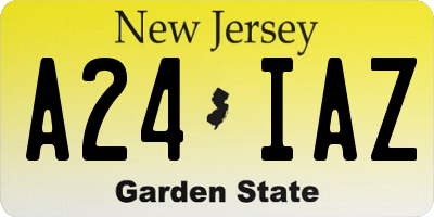 NJ license plate A24IAZ