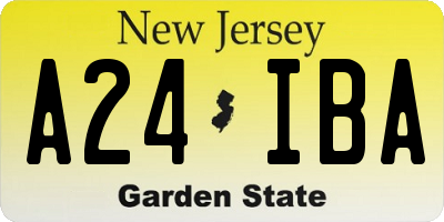 NJ license plate A24IBA