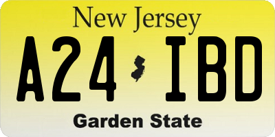 NJ license plate A24IBD