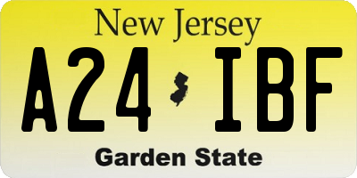NJ license plate A24IBF