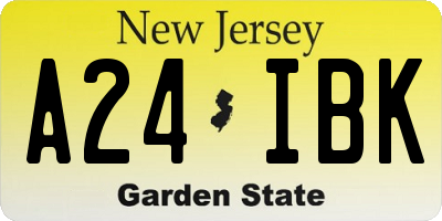 NJ license plate A24IBK