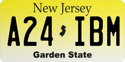 NJ license plate A24IBM