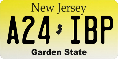 NJ license plate A24IBP