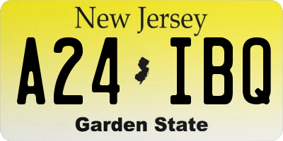 NJ license plate A24IBQ