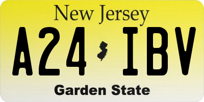 NJ license plate A24IBV