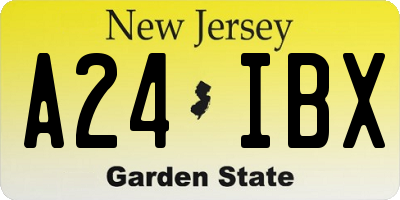 NJ license plate A24IBX
