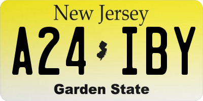 NJ license plate A24IBY