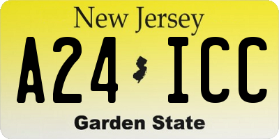 NJ license plate A24ICC