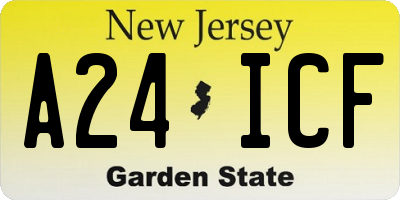 NJ license plate A24ICF