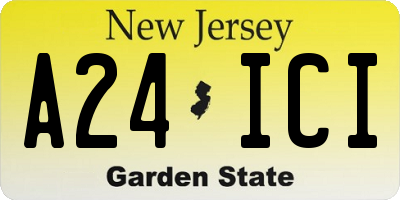 NJ license plate A24ICI