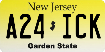 NJ license plate A24ICK