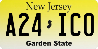 NJ license plate A24ICO