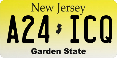 NJ license plate A24ICQ