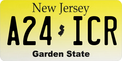 NJ license plate A24ICR