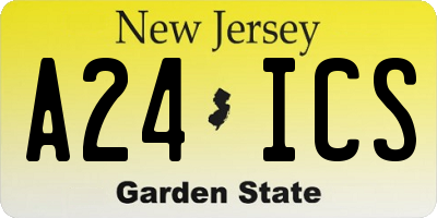NJ license plate A24ICS