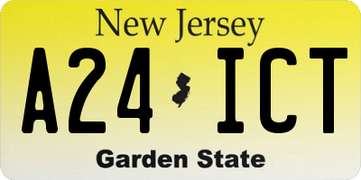 NJ license plate A24ICT