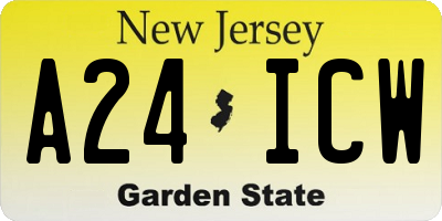 NJ license plate A24ICW