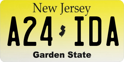 NJ license plate A24IDA