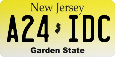 NJ license plate A24IDC