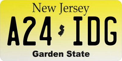 NJ license plate A24IDG