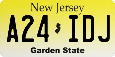 NJ license plate A24IDJ