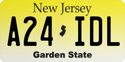 NJ license plate A24IDL