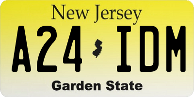 NJ license plate A24IDM