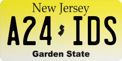 NJ license plate A24IDS