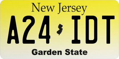 NJ license plate A24IDT