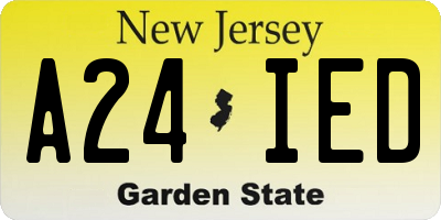 NJ license plate A24IED