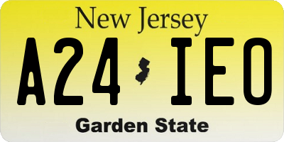 NJ license plate A24IEO